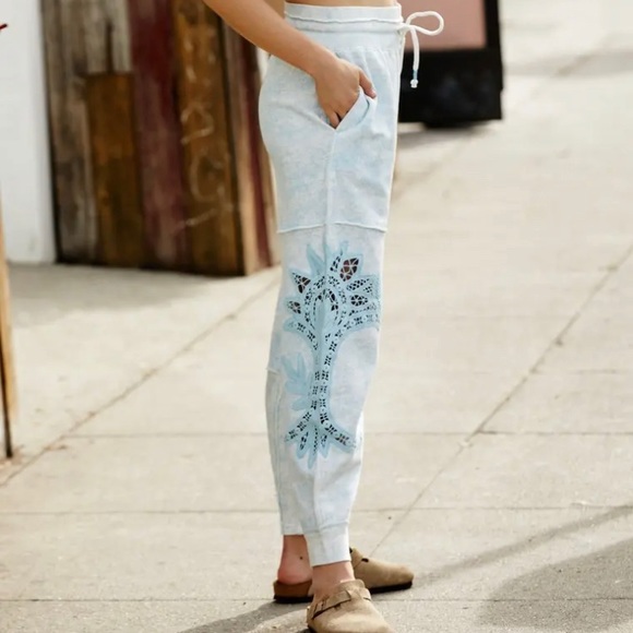 Free People Movement Sun and Done Joggers Blue - Picture 3 of 4